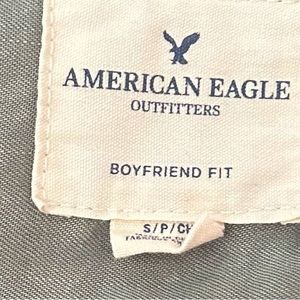 american eagle green-grey button up